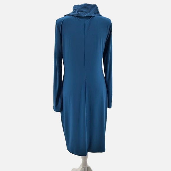 Joseph Ribkoff Cowl Neck Long Sleeve Pocket Dress in Teal - Size 8 - Picture 4 of 9